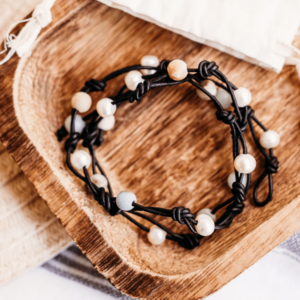 Holiday Gift leather wrap bracelet 