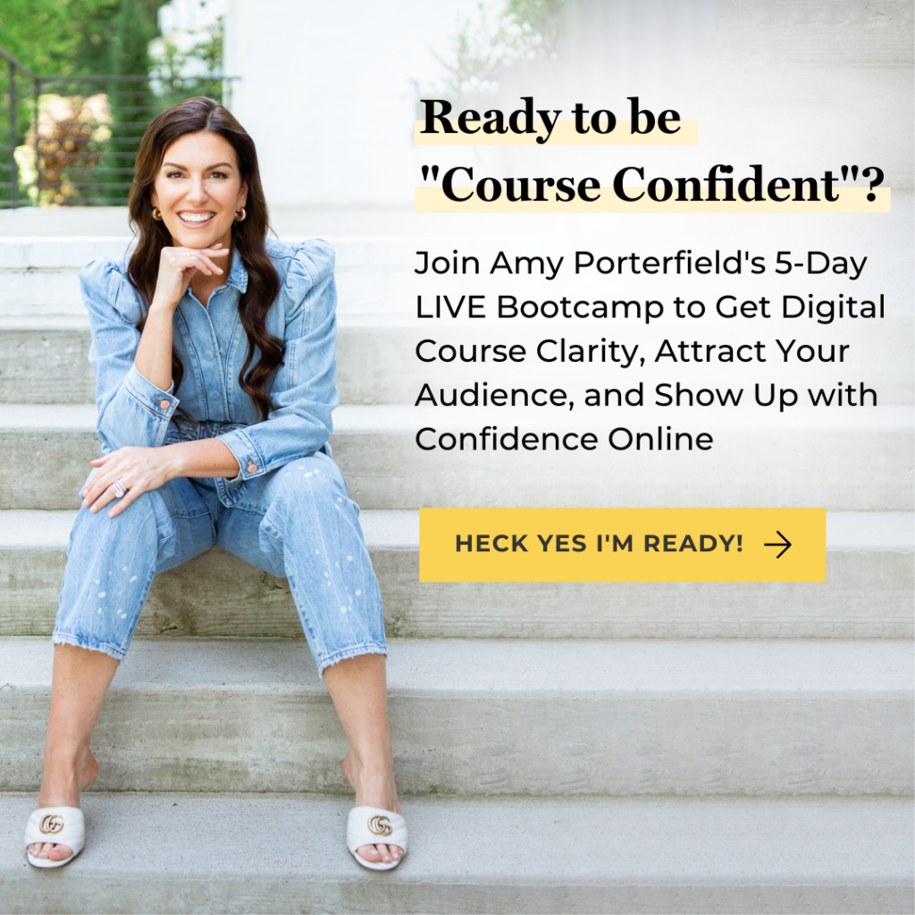 Amy Porterfield sits on her porch, ready to share her course creation expertise. Digital course success isn’t about having a huge email list—it’s about audience engagement and creating offers with high market demand. For example, Rob, a photographer, earned $12,000 from his online course with just 100 people on his list, proving that a small but targeted audience can be incredibly powerful.