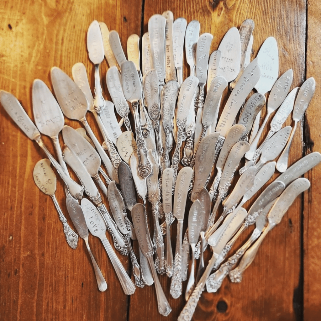 These hand stamped silver ware options are more than home goods!