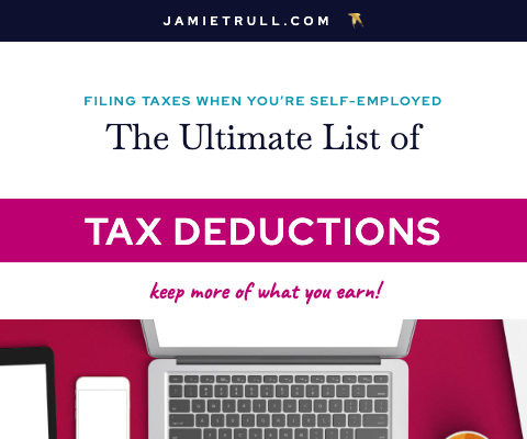 Filing Taxes for Self Employed; picture of a desktop layout.