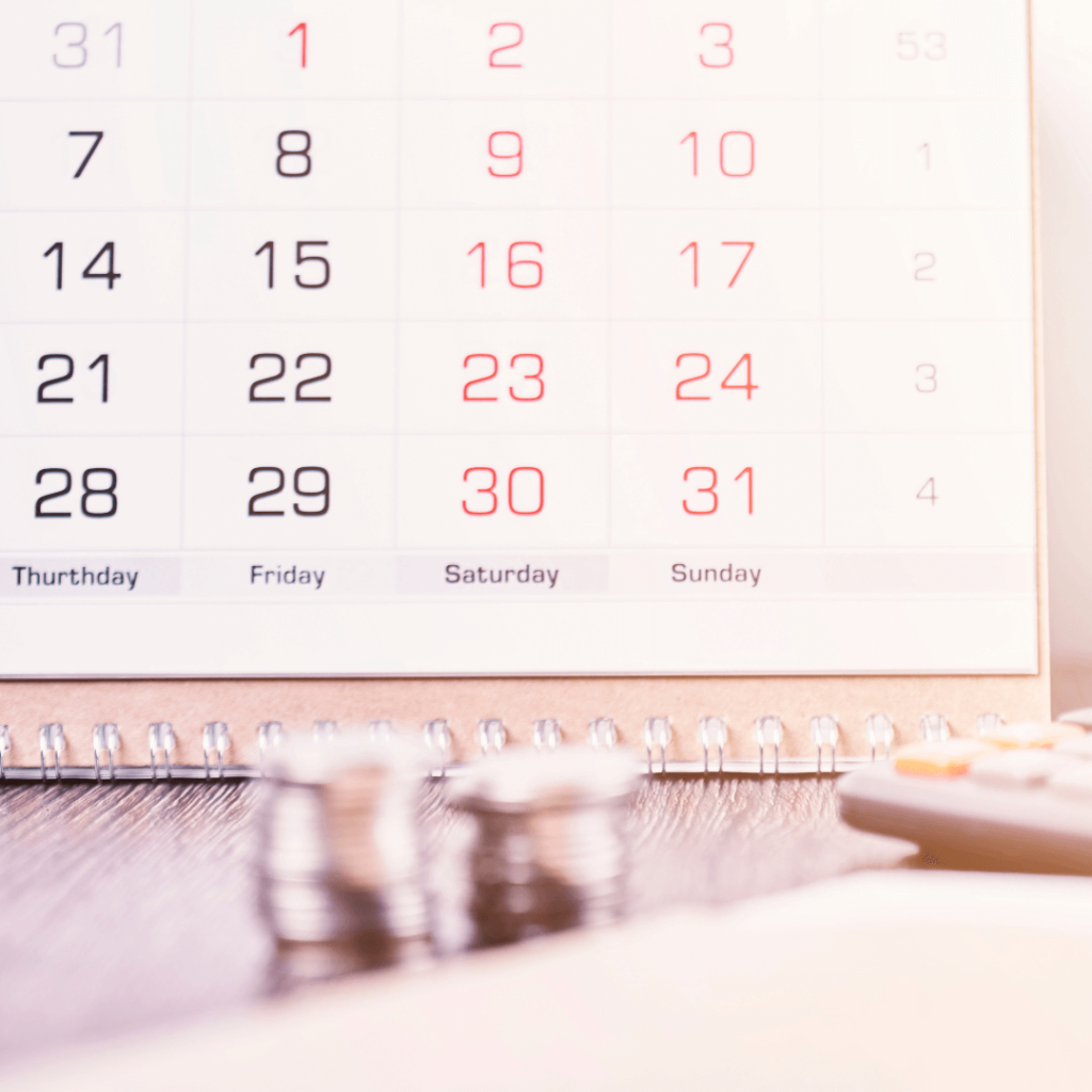 A visual representation of a fiscal tax year, highlighting the calendar used for financial reporting and tax purposes.