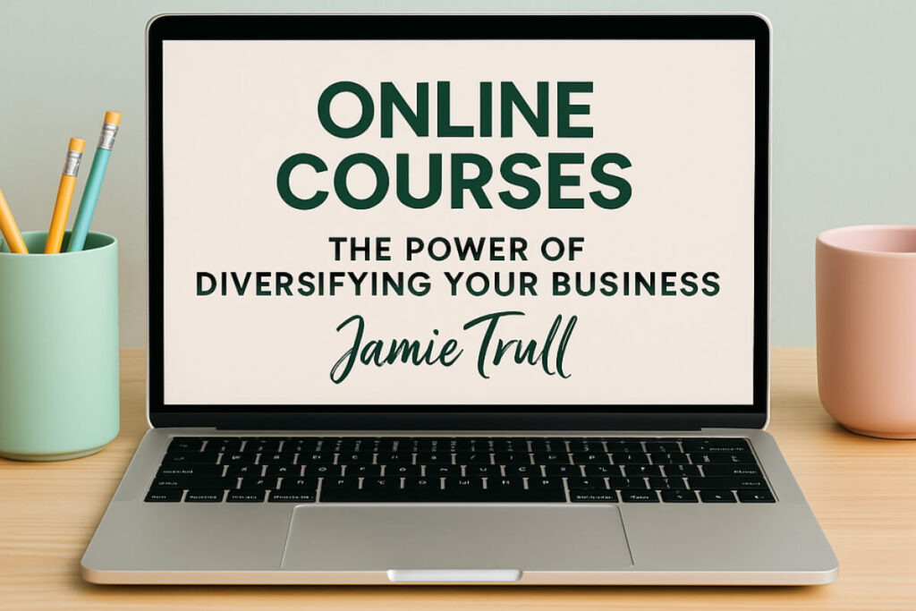 Header image featuring a laptop with colorful icons, symbolizing the shift from traditional higher education to online courses as a flexible way for businesses and learners to reach their educational goals.