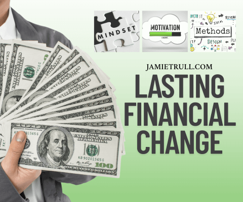 Three smiling women next to a headline promoting Jamie Trull’s Money Personality Quiz, designed to help entrepreneurs improve their financial situation, make better money decisions, and build an emergency fund.