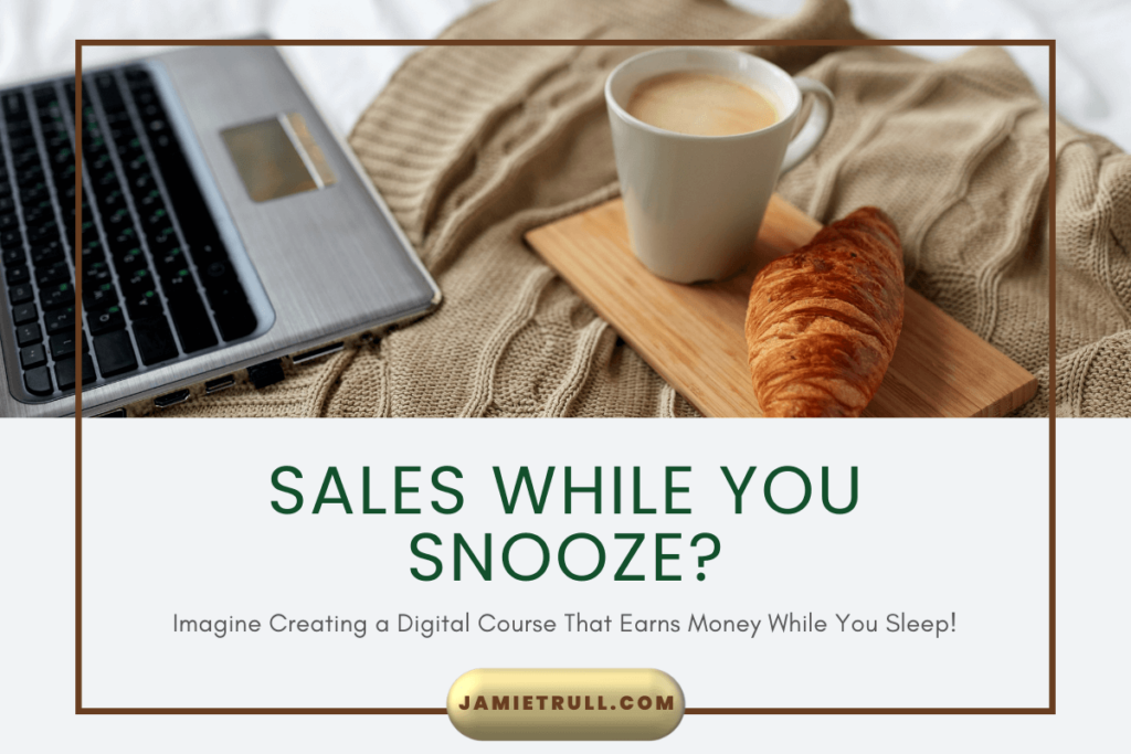 Cozy scene showing a laptop, a cup of coffee, and a croissant on a bed, symbolizing how career opportunities in advertising, analytics, and multimedia can create revenue and a life of demand-driven success. Perfect for showcasing how a team or company can build a digital course that earns money around the world.