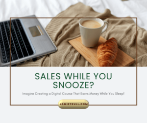 Cozy scene showing a laptop, a cup of coffee, and a croissant on a bed, symbolizing how career opportunities in advertising, analytics, and multimedia can create revenue and a life of demand-driven success. Perfect for showcasing how a team or company can build a digital course that earns money around the world.