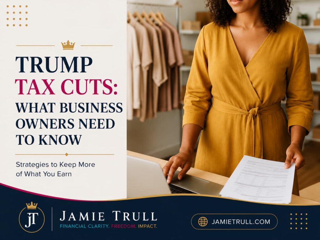 Confident woman small business owner standing in her boutique workspace, reviewing financial documents and using a laptop, symbolizing strategic planning around the Child Tax Credit, Inflation Reduction Act updates, and Internal Revenue Service tax changes beginning in 2025.