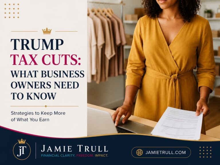 Confident woman small business owner standing in her boutique workspace, reviewing financial documents and using a laptop, symbolizing strategic planning around the Child Tax Credit, Inflation Reduction Act updates, and Internal Revenue Service tax changes beginning in 2025.