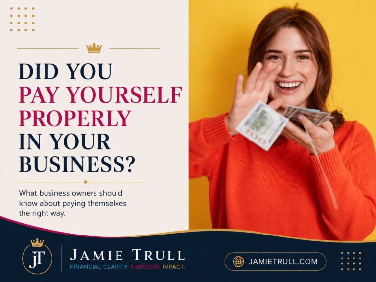 Business owner holding cash and the headline “Did You Pay Yourself Properly in Your Business?”