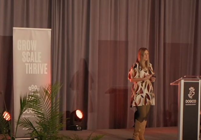 Jamie Trull keynote speaker at DogCo Summit teaching business owners how to understand profit and financial decisions