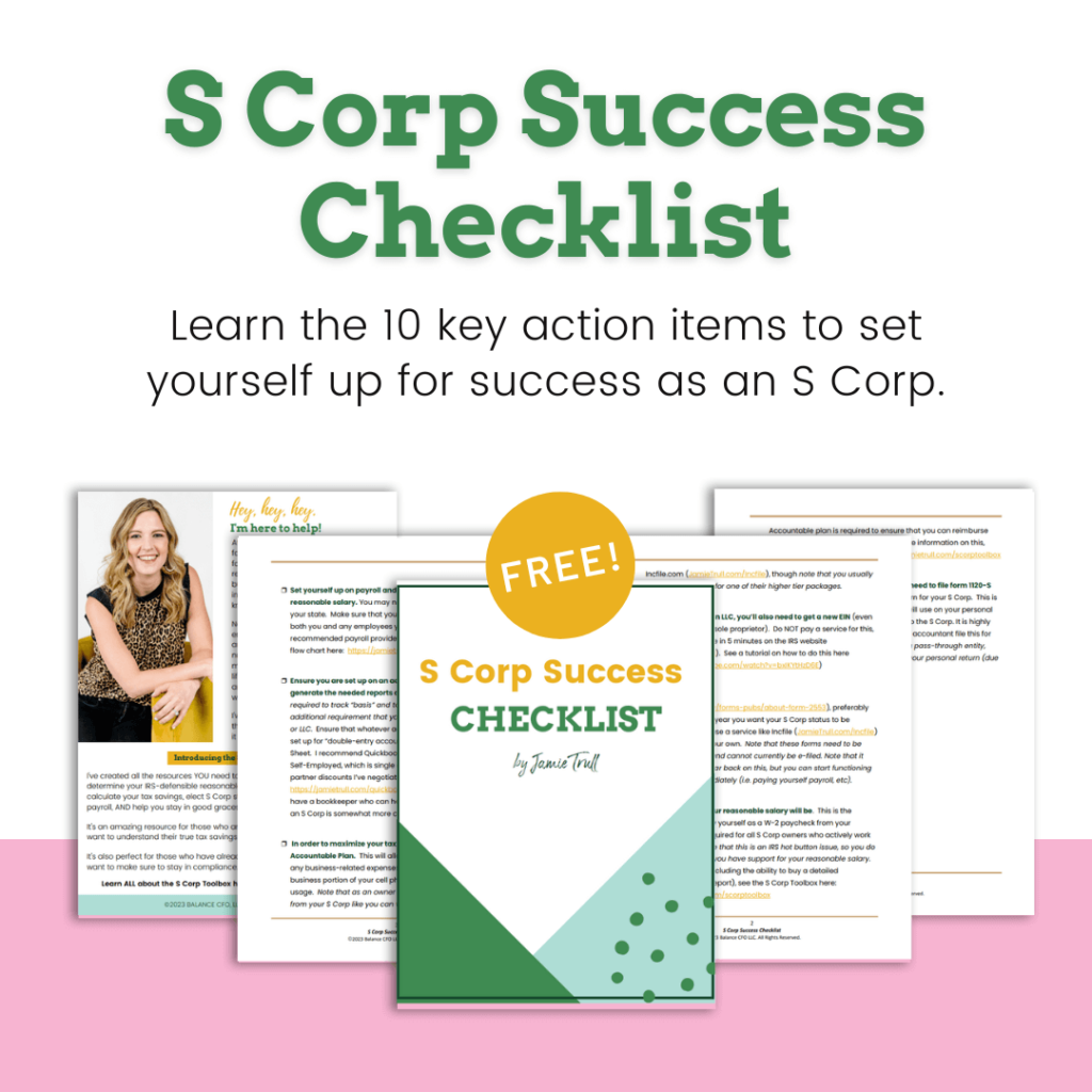 Set yourself up for tax payment success in your s corporation with our S corp success checklist!