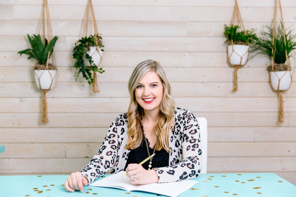 Jamie Trull at her desk, penning insightful content for her 'Financial Literacy Tips Blog' dedicated to small business owners