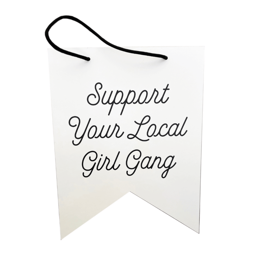 Looking for some girl power? Hang it on your door with a Local Girl Gang Hanging Pendant.