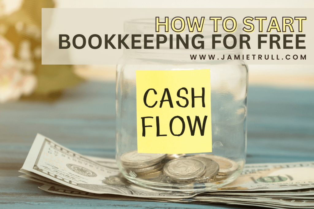 Mason jar with a sticky note that says "cash flow." Illustrating that creating a detailed financial statement showing a company's cash inflows and outflows, its financial health and operational liquidity alongside profit and loss (P&L) data doesn't have to be hard. In fact, it can be free with Jamie's bookkeeping template. 