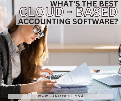 Using a cloud based accounting software for your small business can help you look more professional while keeping your cash flow organized. A woman with long hair looks at financial statements on a desk.