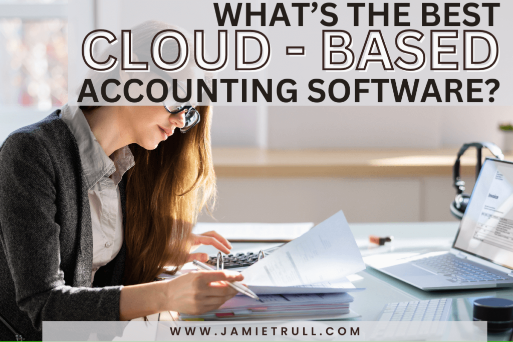 Using a cloud based accounting software for your small business can help you look more professional while keeping your cash flow organized. A woman with long hair looks at financial statements on a desk.