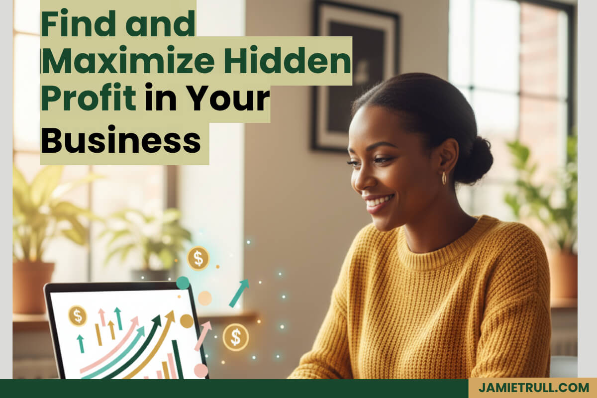 Illustration showing the concept of profit maximization and customer satisfaction using the profit maximization formula, highlighting how balancing happy customers with smart pricing leads to higher profits (with Jamie Trull's modified Profit First Strategy, PROFFITT).